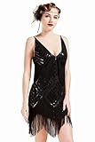 BABEYOND 1920s Kleid Damen Sexy V Ausschnitt Flapper Charleston...