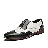 Herren Oxford Schuhe Elegante Spitzschuh Brogue Patchwork...