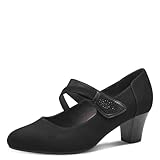 Jana Damen Pumps mit Riemen Mary Jane Vegan, Schwarz (Black), 38...