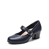 DREAM PAIRS Damen Mary Janes Pumps Chunky High Heel Kleid Schuhe...