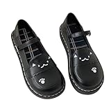 Frauen Lolita Schuhe Absatz Mary Jane Spitze Pumps mit Schleife...