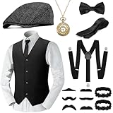 WEARXI 20er Jahre Herren Accessoires, Mafia Karneval Kostüm...