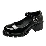 Rockabilly Schuhe Damen, Mary Jane Schuhe Damen Riemen Ballerina...