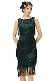 Coucoland 1920s Kleid Damen Runder Ausschnitt Elegant Abendkleid...