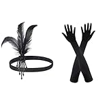 SKHAOVS 1920s Stirnband Feder Damen 20er Jahre Accessoires,...