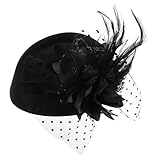 Vintage Fascinators Hut 20er 50er Schleier Hut Blume Federkleid...