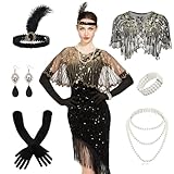 Ginkago 20er Jahre Charleston Kleid Set Mit Accessoires - Perfekt...