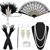 9 Stück 20er Jahre Accessoires Damen, 20er Jahre Kostüm Damen,...